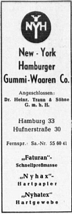 Anzeige NYH 1950er Jahre